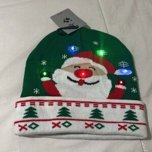NWT- adults Festive Green Santa Beanie